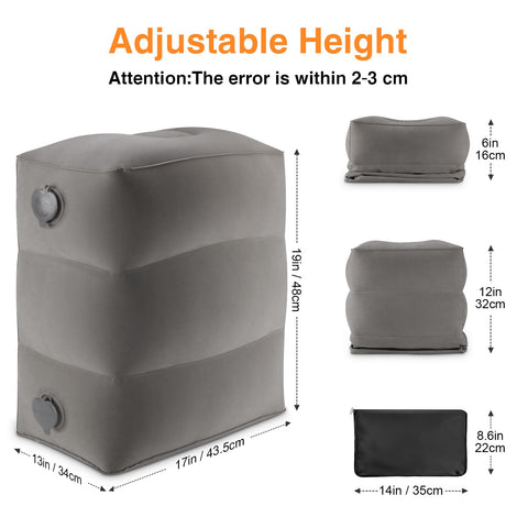 Maliton foot rest shows rapid inflation and deflation for quick setup