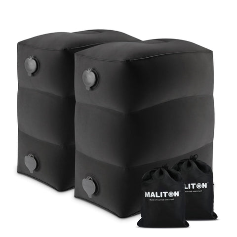 Maliton inflatable foot rest pillow for airplane seats offers comfy leg support.
