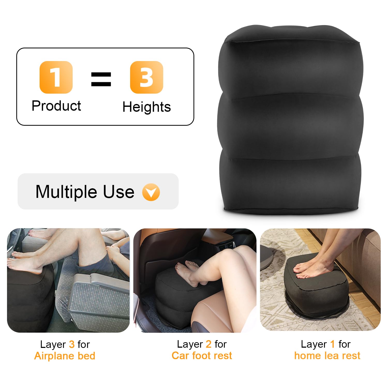 Maliton lightweight foot rest weighs 0.8 pounds for easy packing.