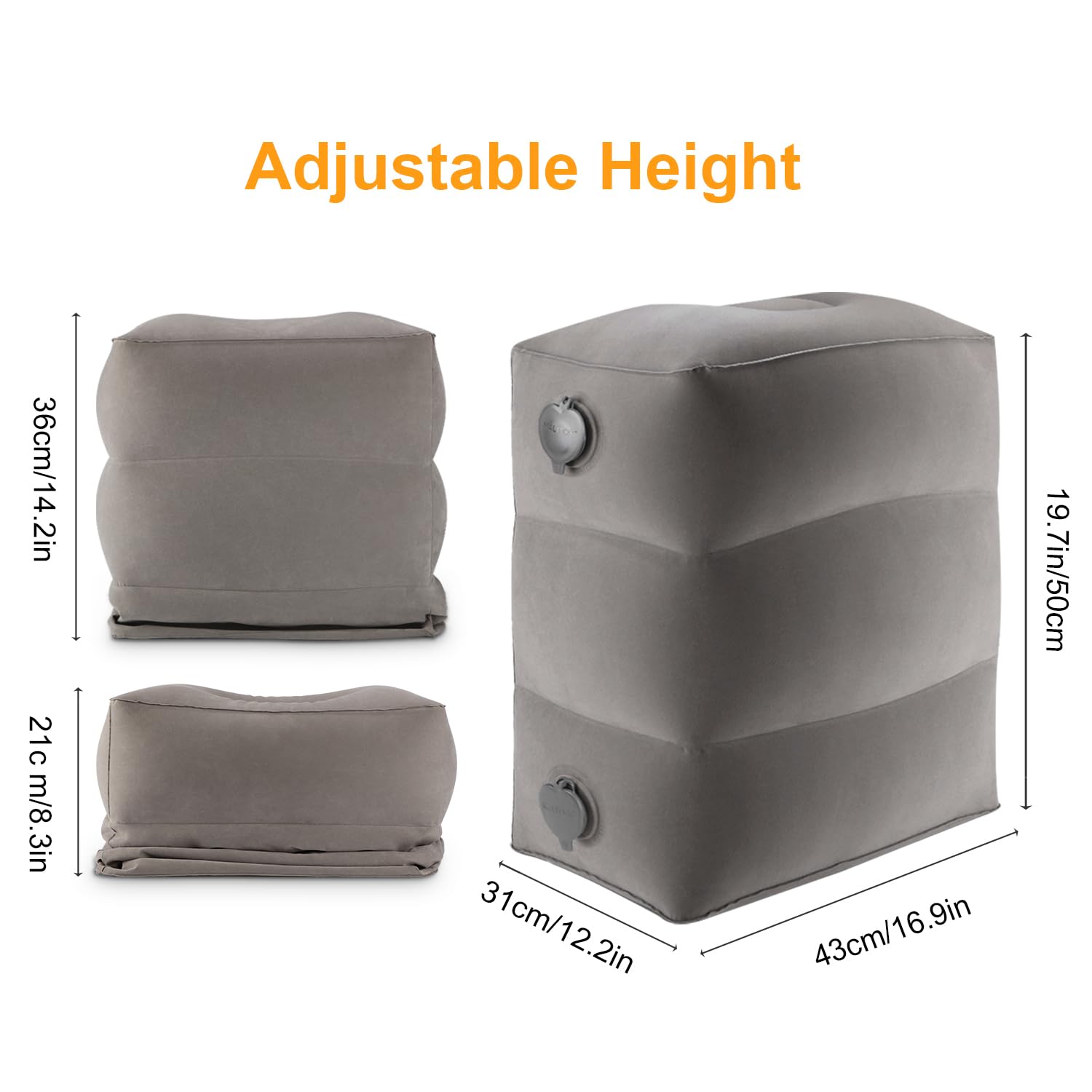Maliton travel leg pillow – compact foldable design fits in carry bag.