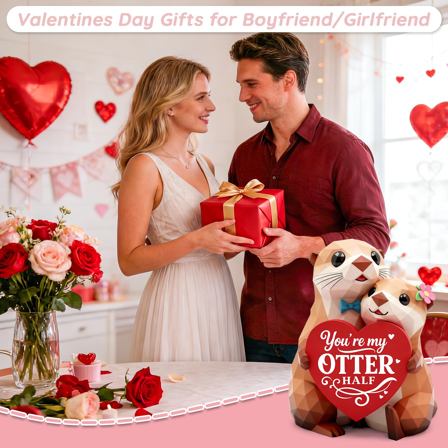 MAMAGIFTREE romantic desk decor otter for anniversaries and birthdays