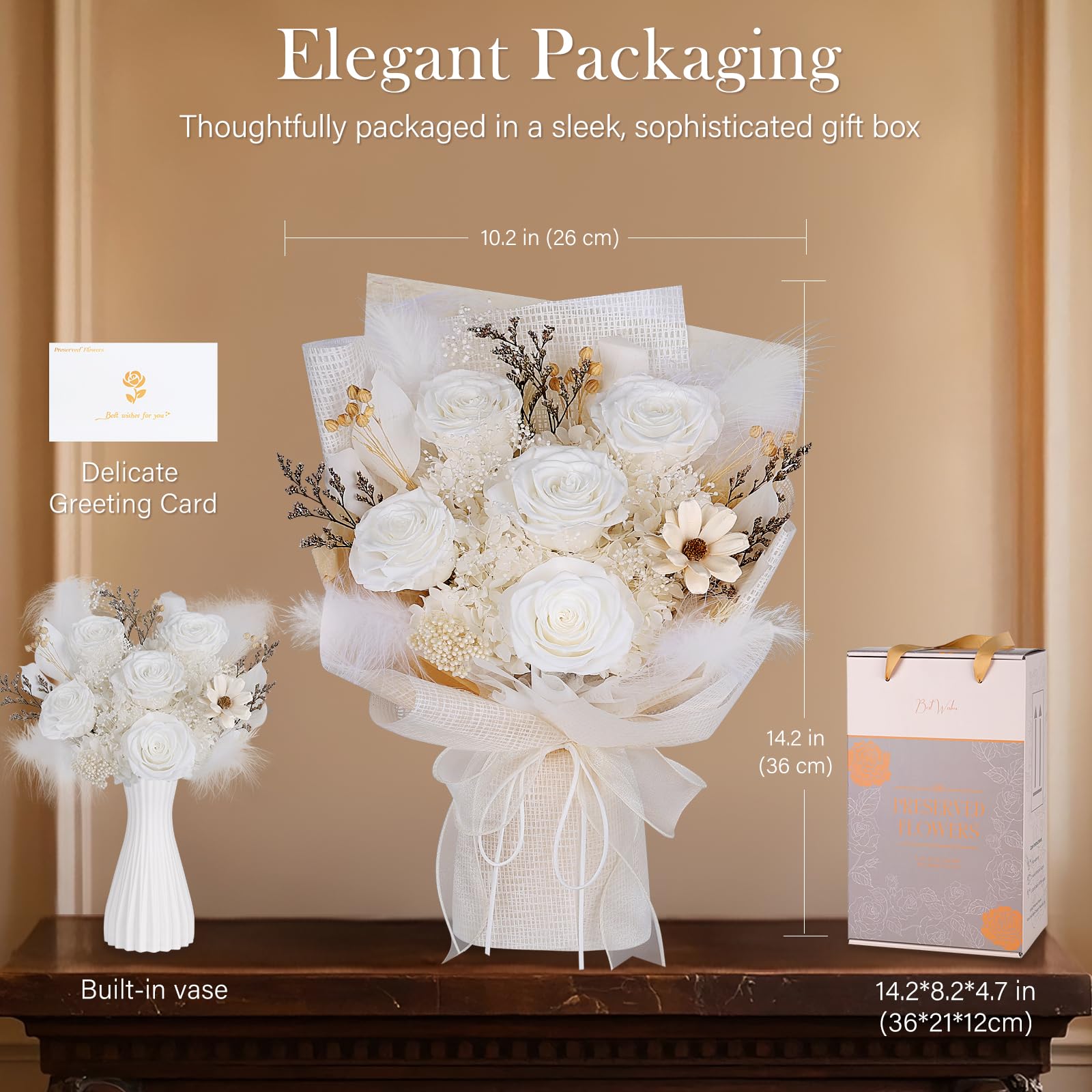 MAMAMIKO preserved bouquet suited for occasions like Mother's Day.
