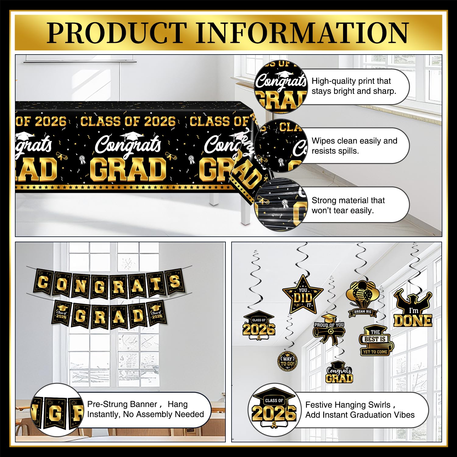 M AMFEOV black gold graduation cups for sturdy, mess-free drinks.