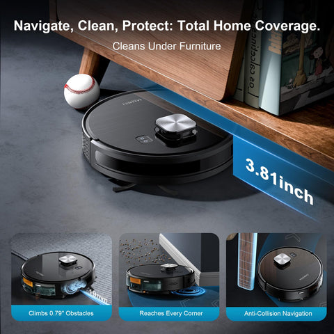 MAMNV Robot Vacuum-Edge Cleaning reaches tight corners for thorough cleaning