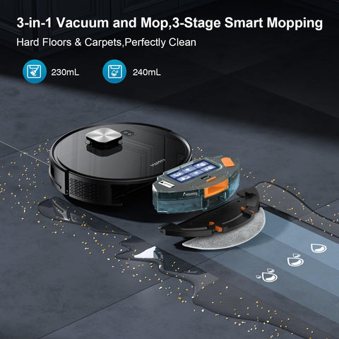 MAMNV Robot Vacuum-Quiet Mode minimizes noise for in-home cleaning