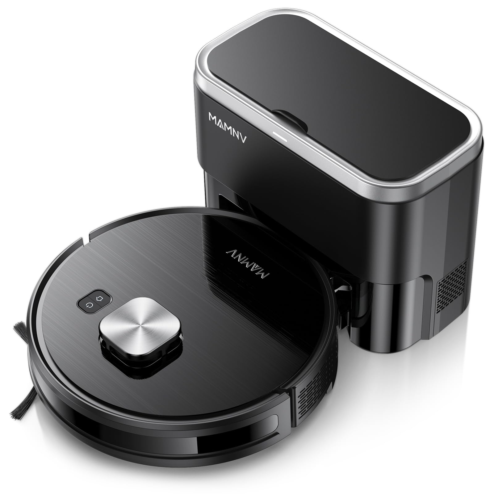 MAMNV Robot Vacuum with 11500 Pa suction powers pet hair pickup on carpets