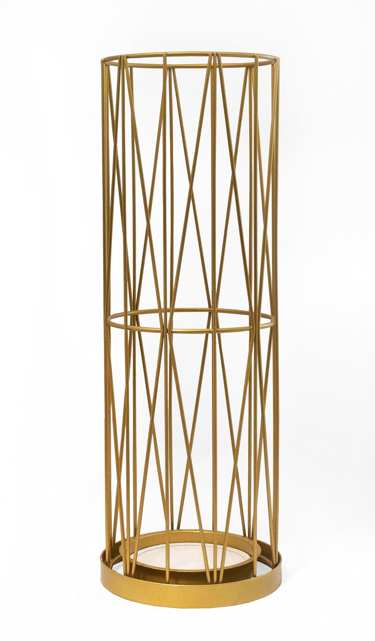 Mango Steam Pluvian umbrella holder gold front view keeps entryways dry