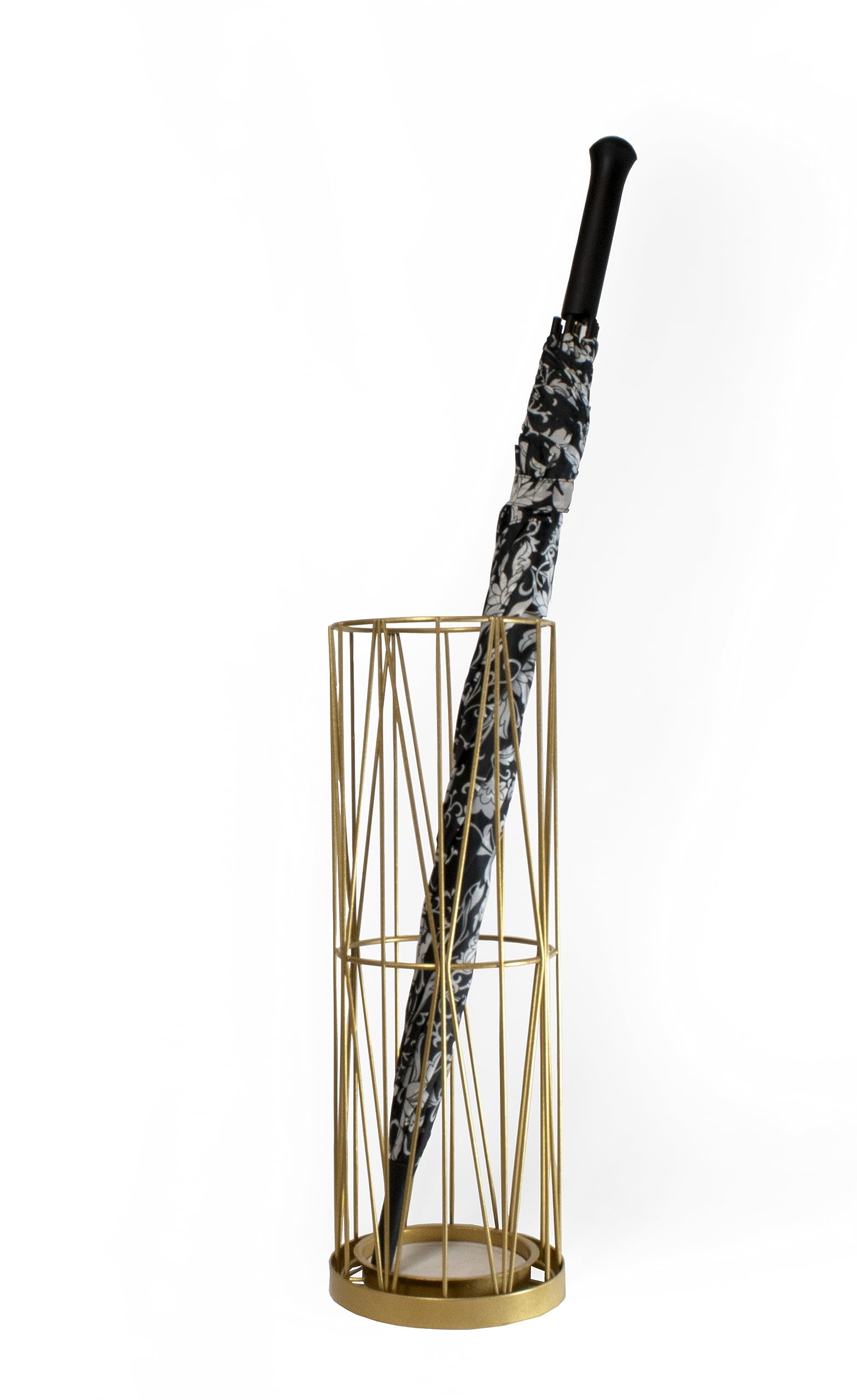 Mango Steam Pluvian umbrella holder gold side view shows soakstone tray
