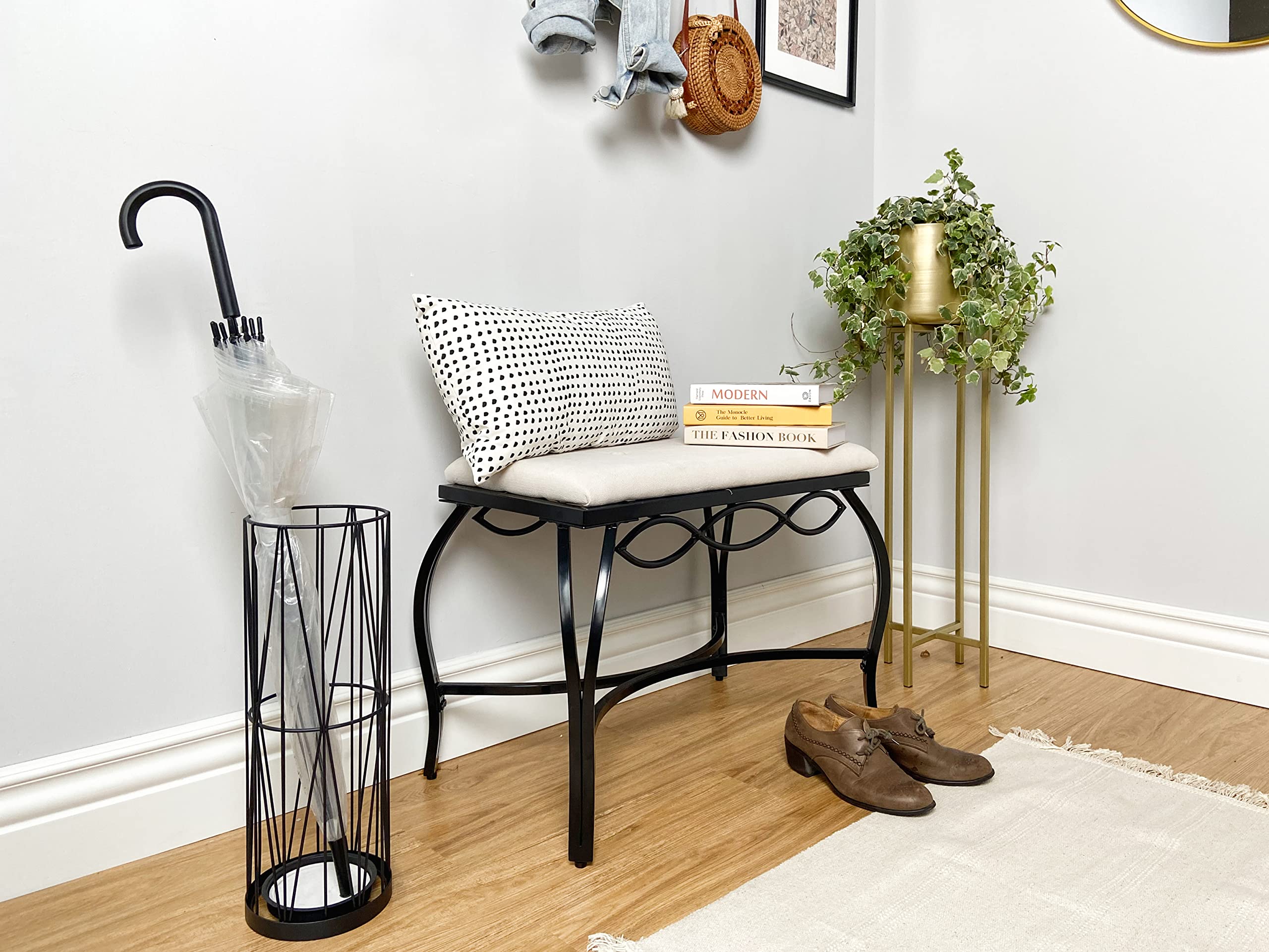 Mango Steam Pluvian Rust-Proof Umbrella Holder withstands wet entryways for lasting durability.