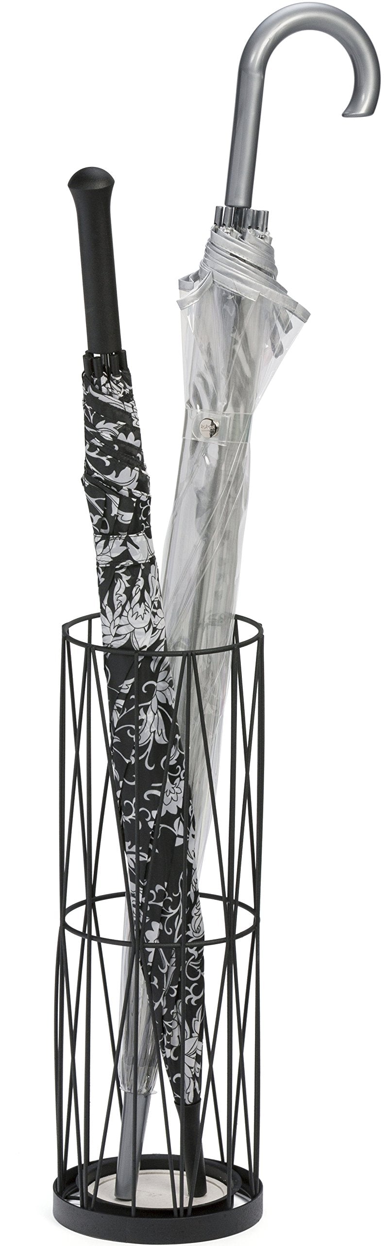 Mango Steam Pluvian Umbrella Holder with wire-frame design adds modern style and organization.
