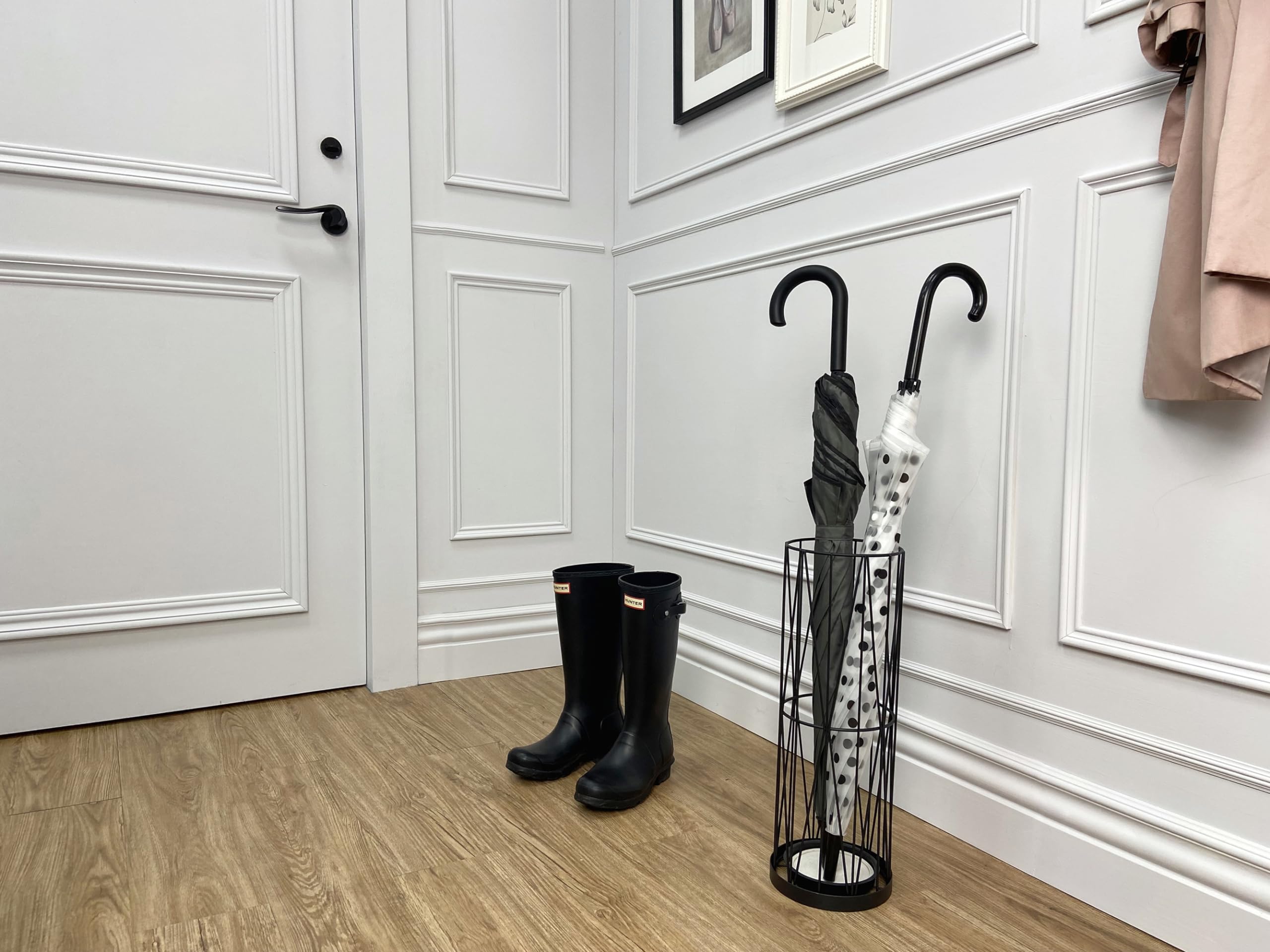 Mango Steam Pluvian Walking Cane Holder provides versatile entryway storage.