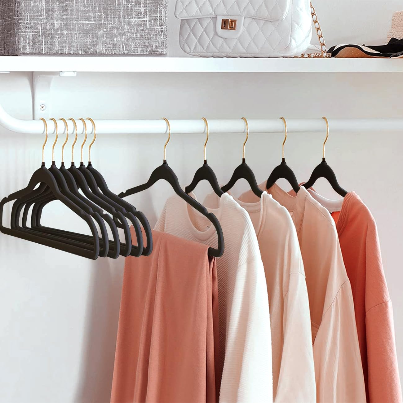 ManGotree 36-pack velvet hangers help organize your wardrobe.
