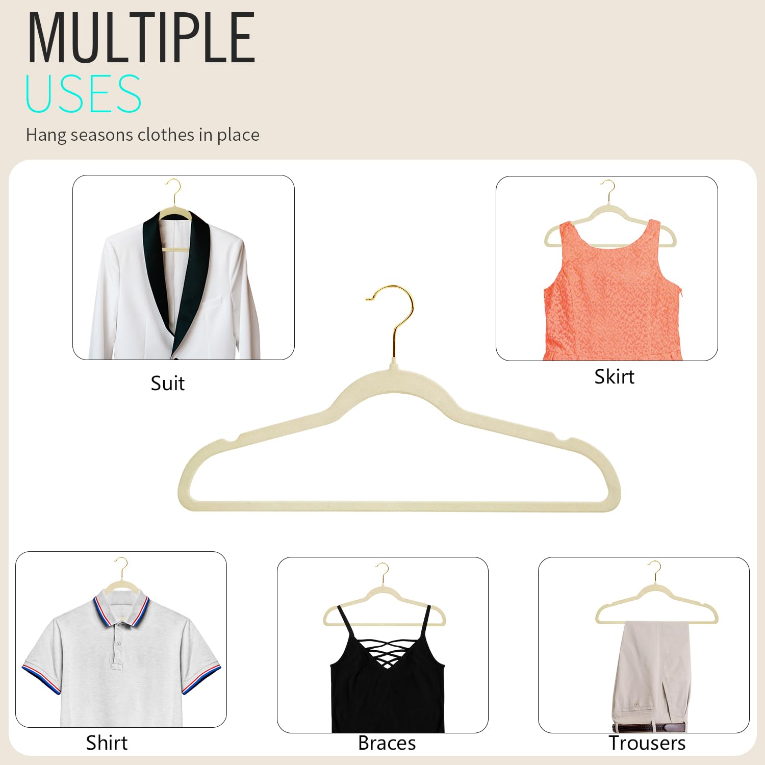 ManGotree gold hook detail enables smooth access to wardrobe.