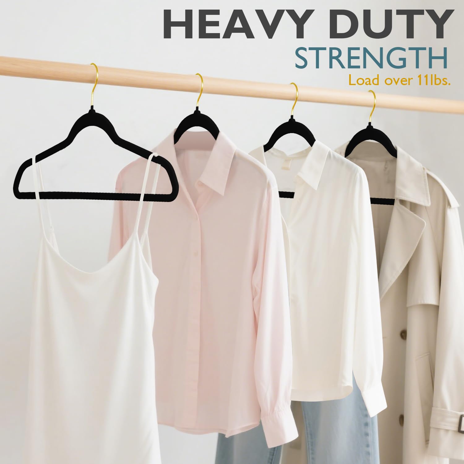 ManGotree non-slip velvet hanger with contoured shoulders preserves garment shape.