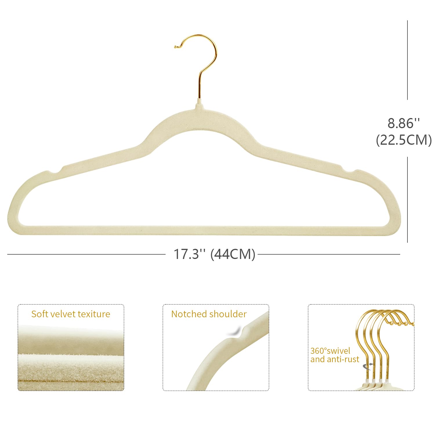 ManGotree ultra-thin space-saving hanger helps maximize closet space.