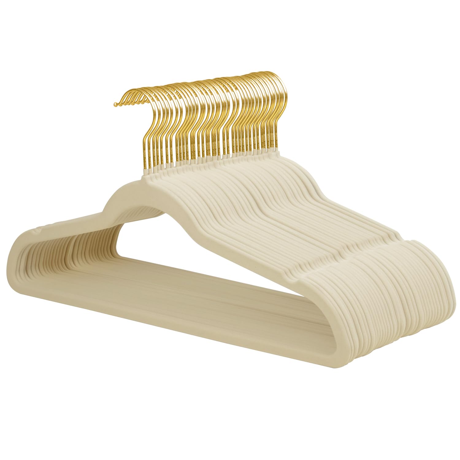 ManGotree velvet coat hanger with 360° swivel gold hook keeps garments secure.