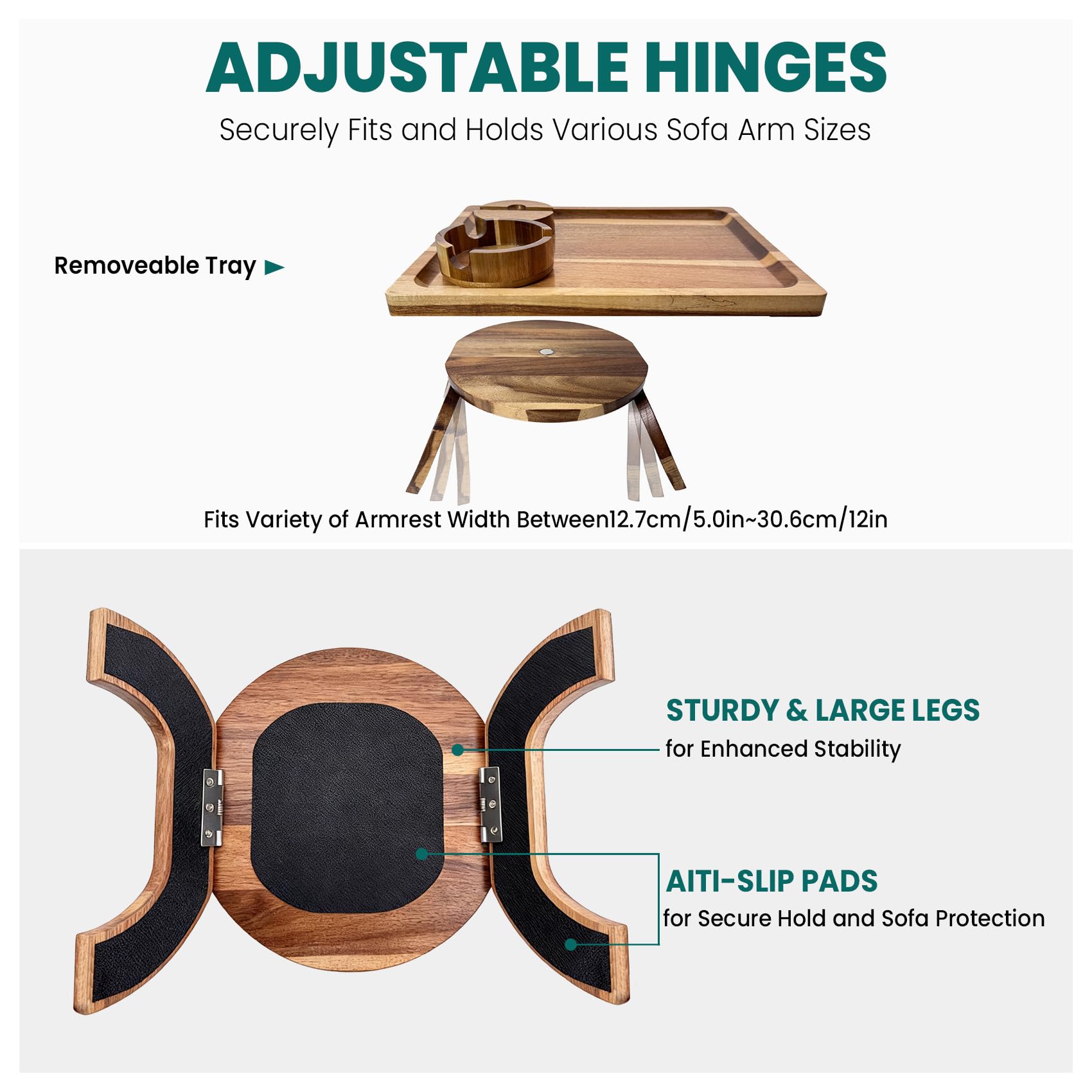 Manspdier acacia wood tray surface showcases natural grain and durability