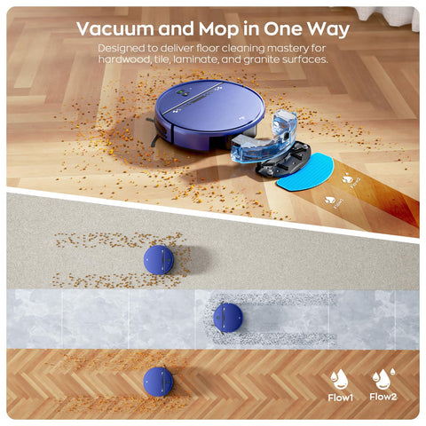 MANVN app-control ready vacuum-mop for hands-free scheduling