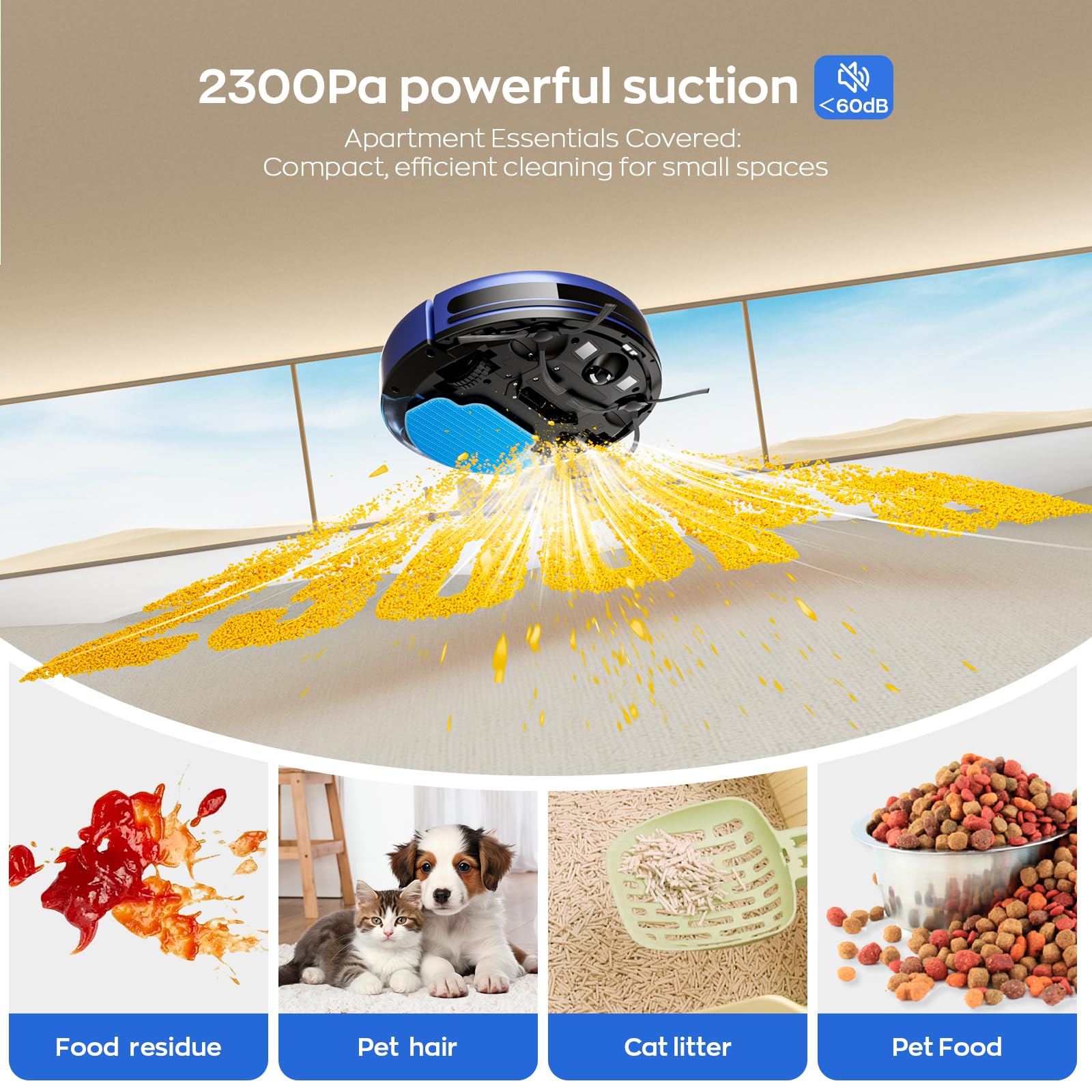 MANVN robot vacuum-mop under-furniture view highlights slim profile