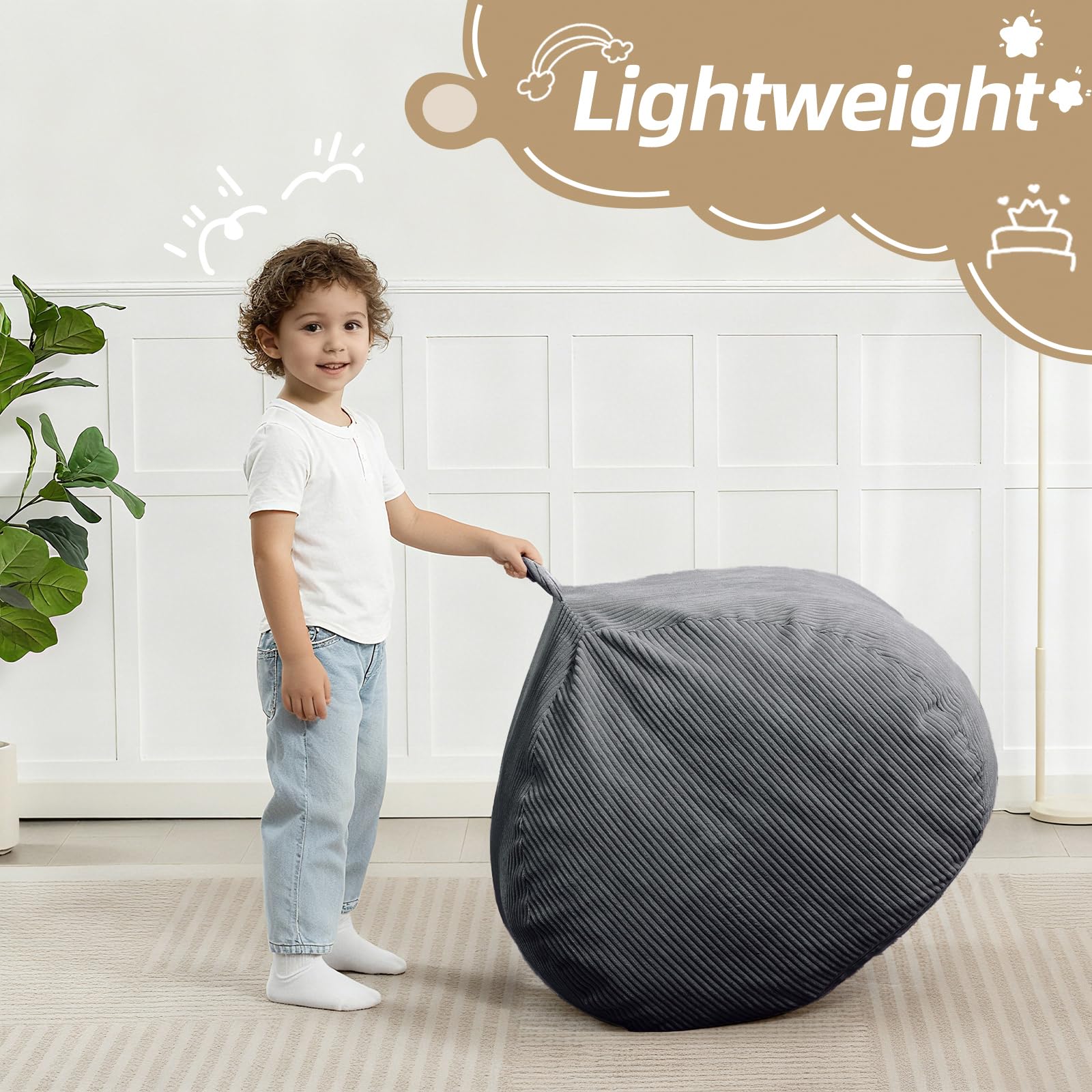 Manyday bean bag chair side pocket keeps essentials handy