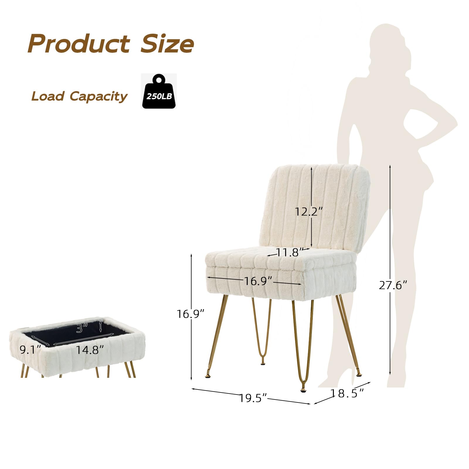 Manyday vanity chair ideal for bedrooms and dressing rooms.