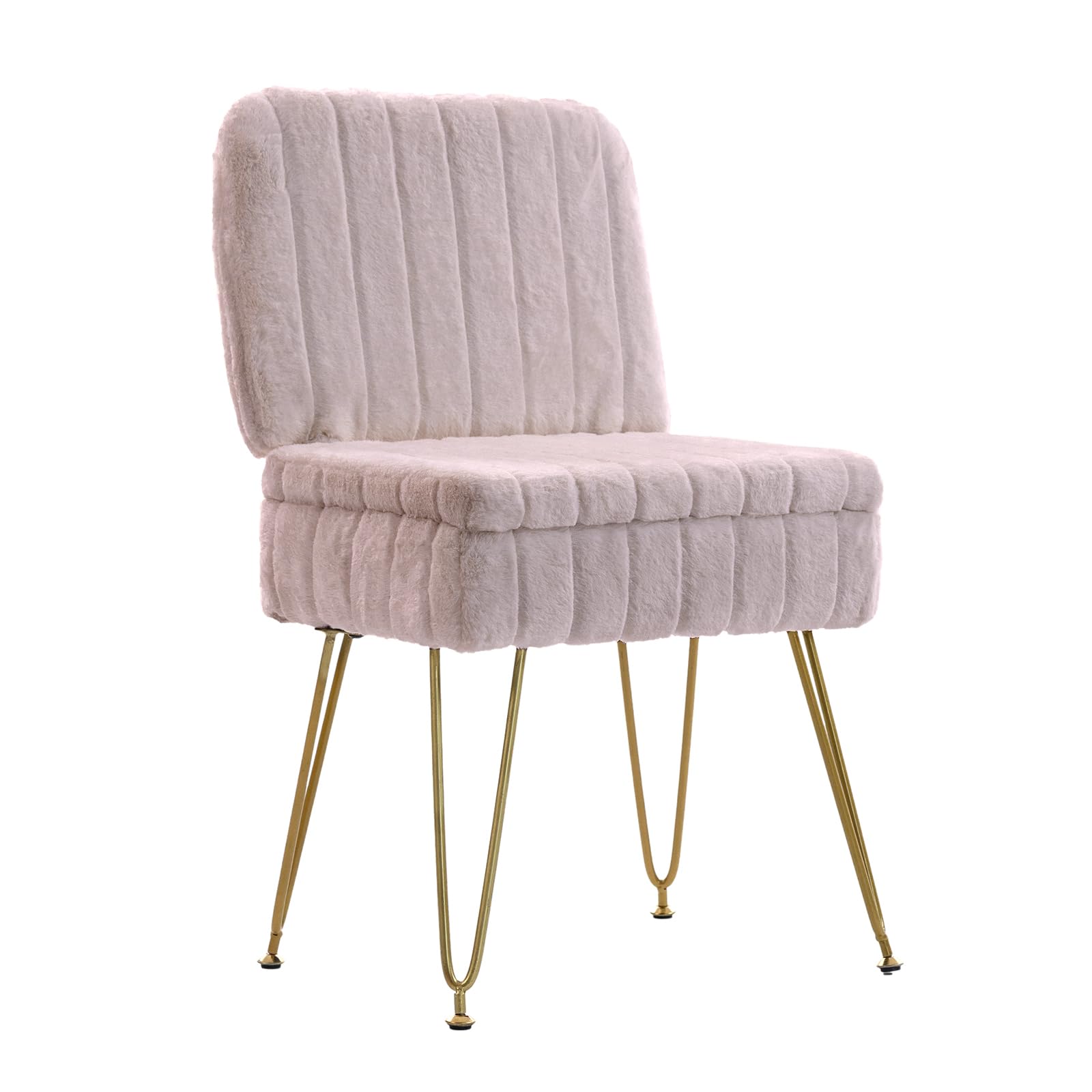 Manyday Vanity Chair with soft faux fur for cozy makeup sessions.