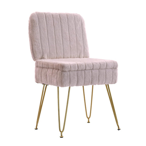 Manyday Vanity Chair with soft faux fur for cozy makeup sessions.