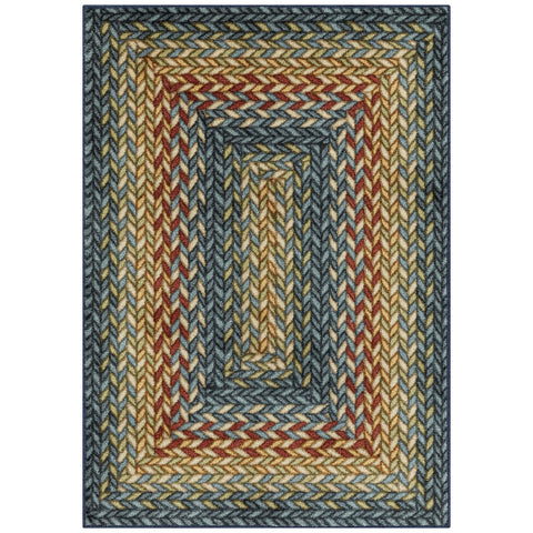 Maples Rugs Marion braided-style rug, top view showing colorful texture and bohemian charm.
