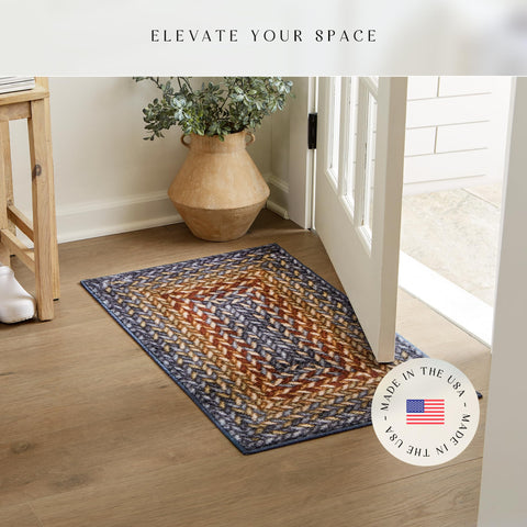 Maples Rugs Marion multi-color swatch showcases bohemian style and easy stain hiding