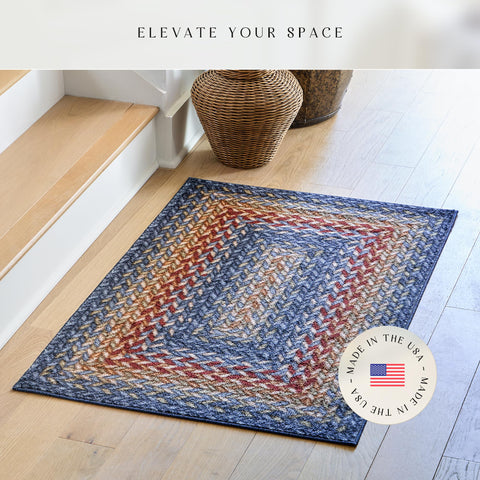 Maples Rugs Marion pile close-up highlights soft, stain-resistant polyester fibers for easy care.