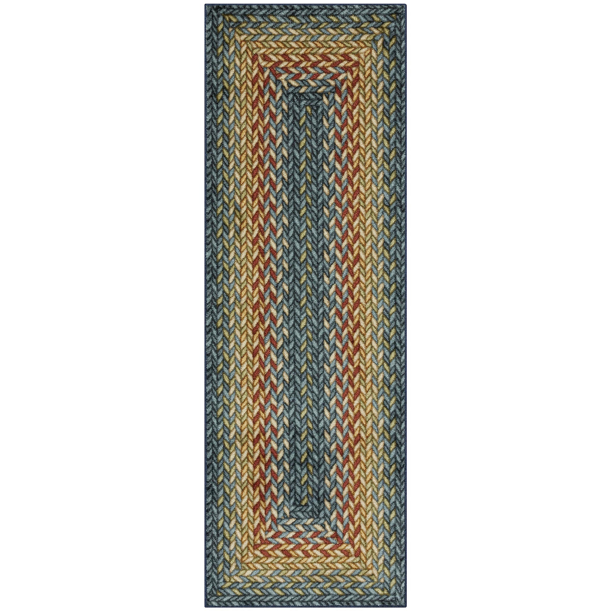 Maples Rugs Marion printed braided-design texture adds subtle visual depth.