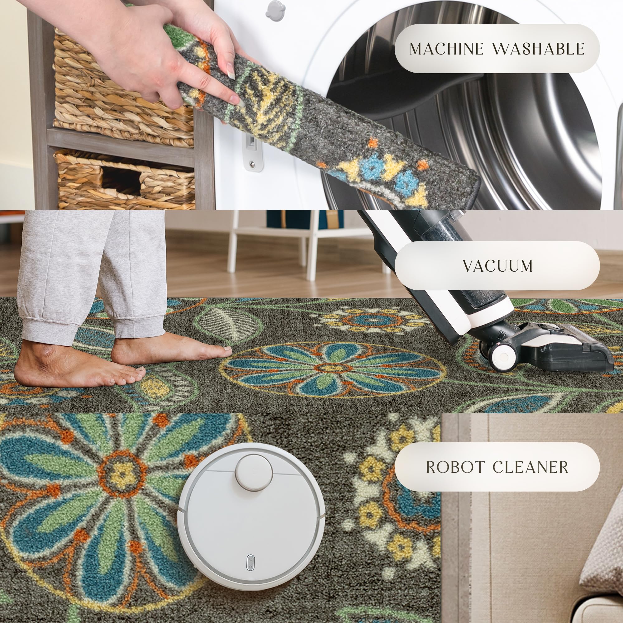 Maples Rugs Reggie dining area view emphasizing durable pile and style.