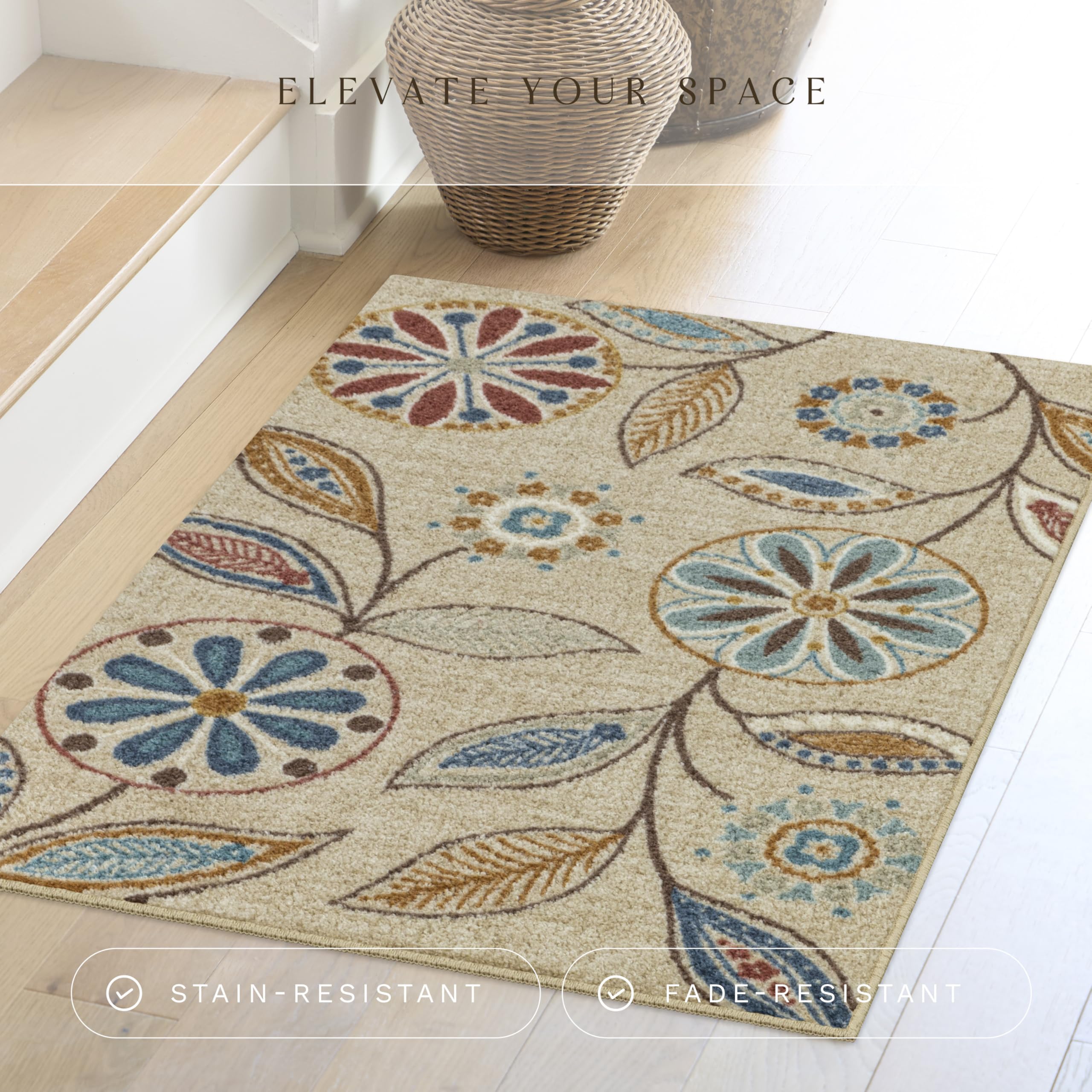 Maples Rugs Reggie entryway rug beige adds warmth and easy cleaning for high-traffic doors