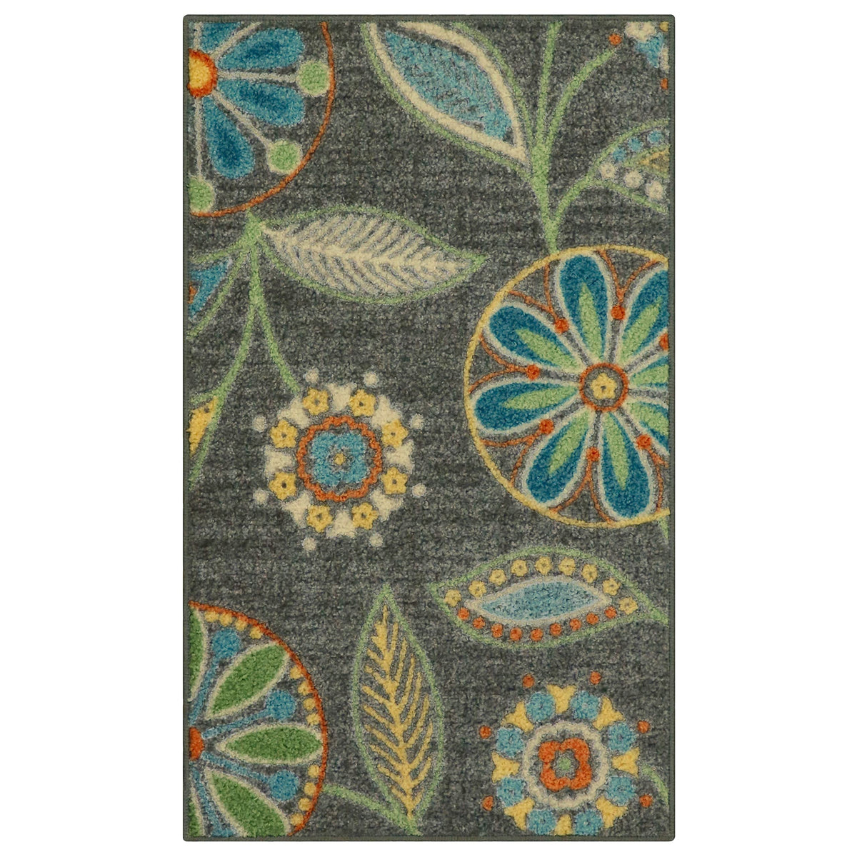 Maples Rugs Reggie floral pattern kitchen rug brightens entryways with durable, washable design.