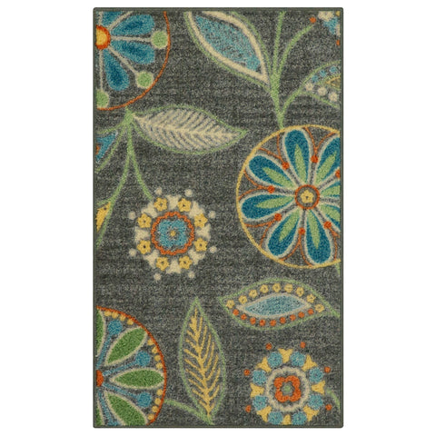 Maples Rugs Reggie floral pattern kitchen rug brightens entryways with durable, washable design.