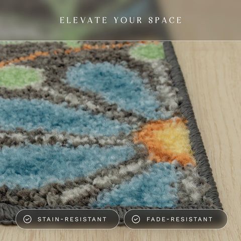 Maples Rugs Reggie rug with non-slip backing for safe placement on smooth floors.