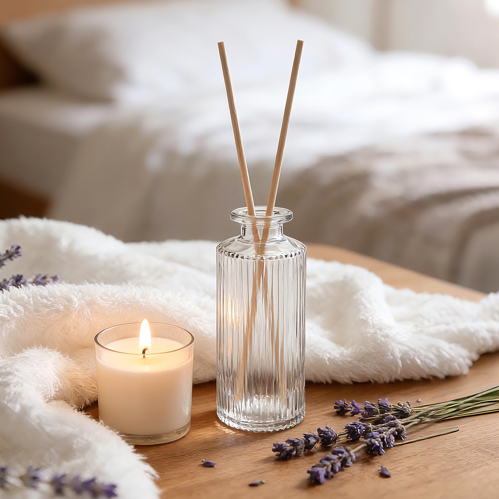 Mapoxy clear glass bud vase, 5-inch height for tabletop arrangements.