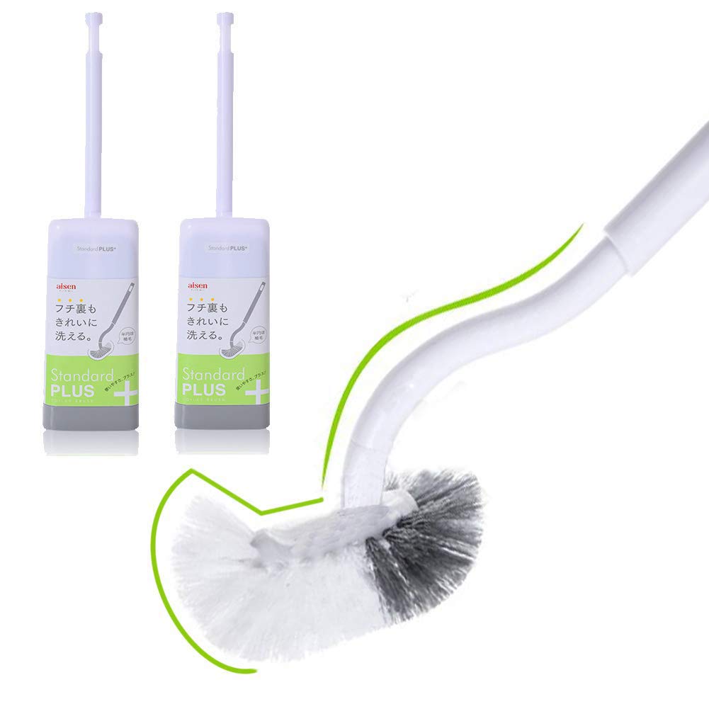 Marbrasse toilet bowl brush with holder featuring curved design for deep cleaning