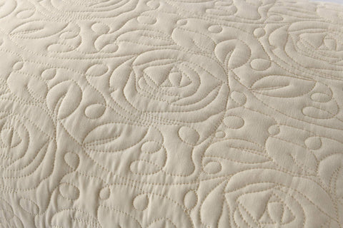 MarCielo envelope closure on beige pillow sham for snug fit