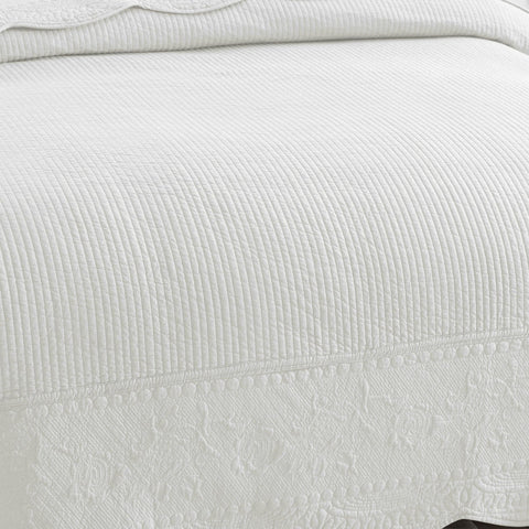 Natural-dye printed pattern on MarCielo bedding stays vibrant with colorfast results.