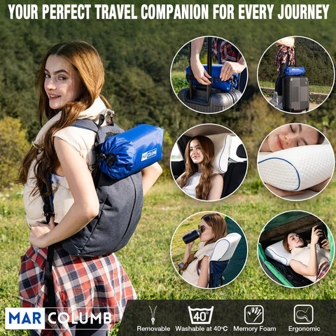 Marcolumb compact travel bag keeps pillow organized in luggage.