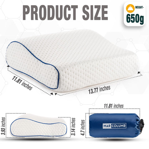 Marcolumb pillow with ventilation holes promotes airflow and moisture control.