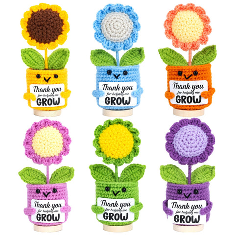 Marhpveua sunflower crochet doll with card, ideal for classroom appreciation and lasting keepsake.