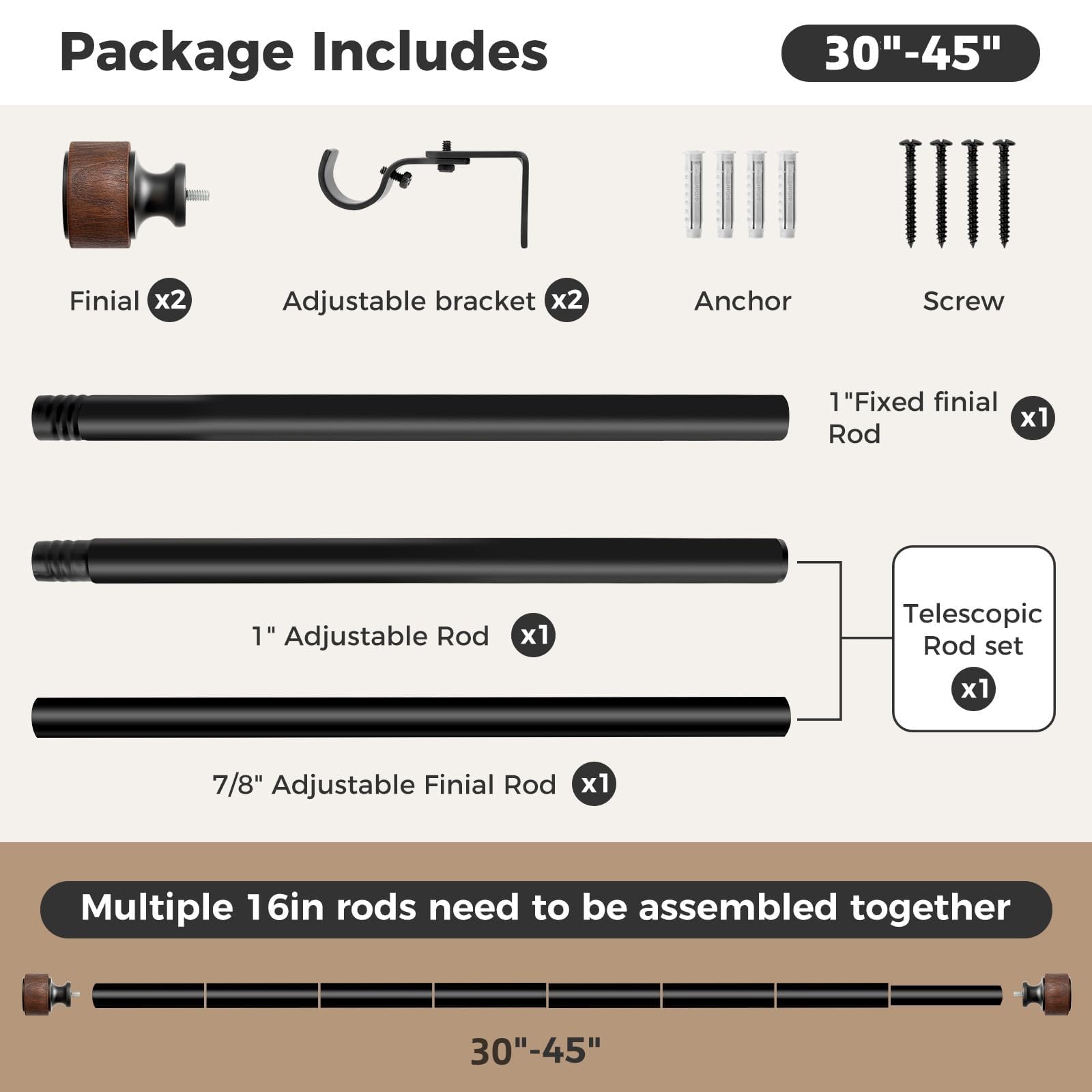 MARHSIPE heavy-duty curtain rod demonstrates load capacity for light to medium drapes