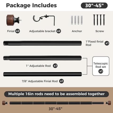 MARHSIPE heavy-duty curtain rod demonstrates load capacity for light to medium drapes