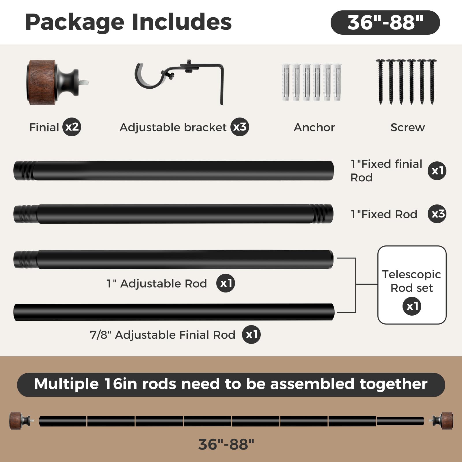 MARHSIPE rod suitable for indoor and outdoor curtain setups.