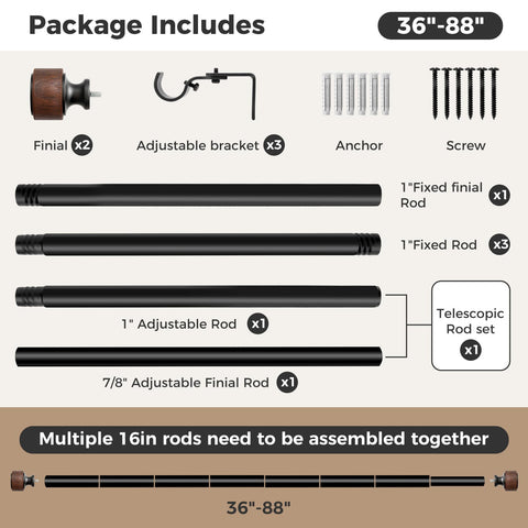 MARHSIPE rod suitable for indoor and outdoor curtain setups.