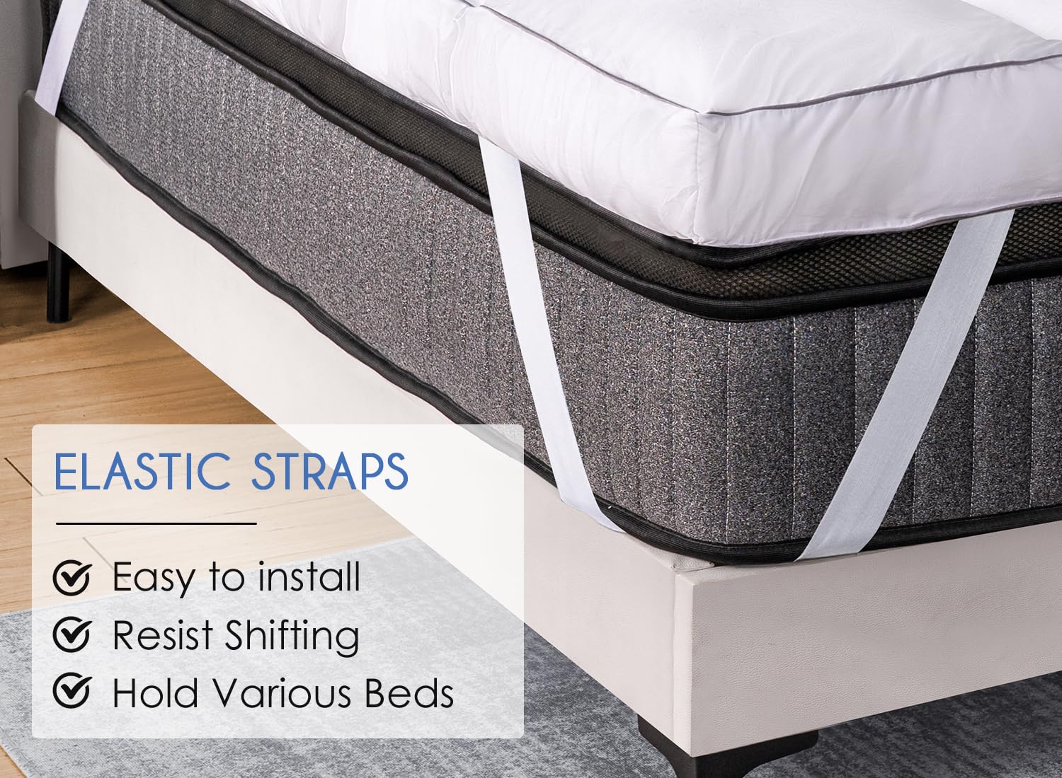 Easy-care Marine Moon topper fits queen beds and refreshes sleep surface