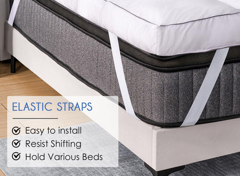 Easy-care Marine Moon topper fits queen beds and refreshes sleep surface