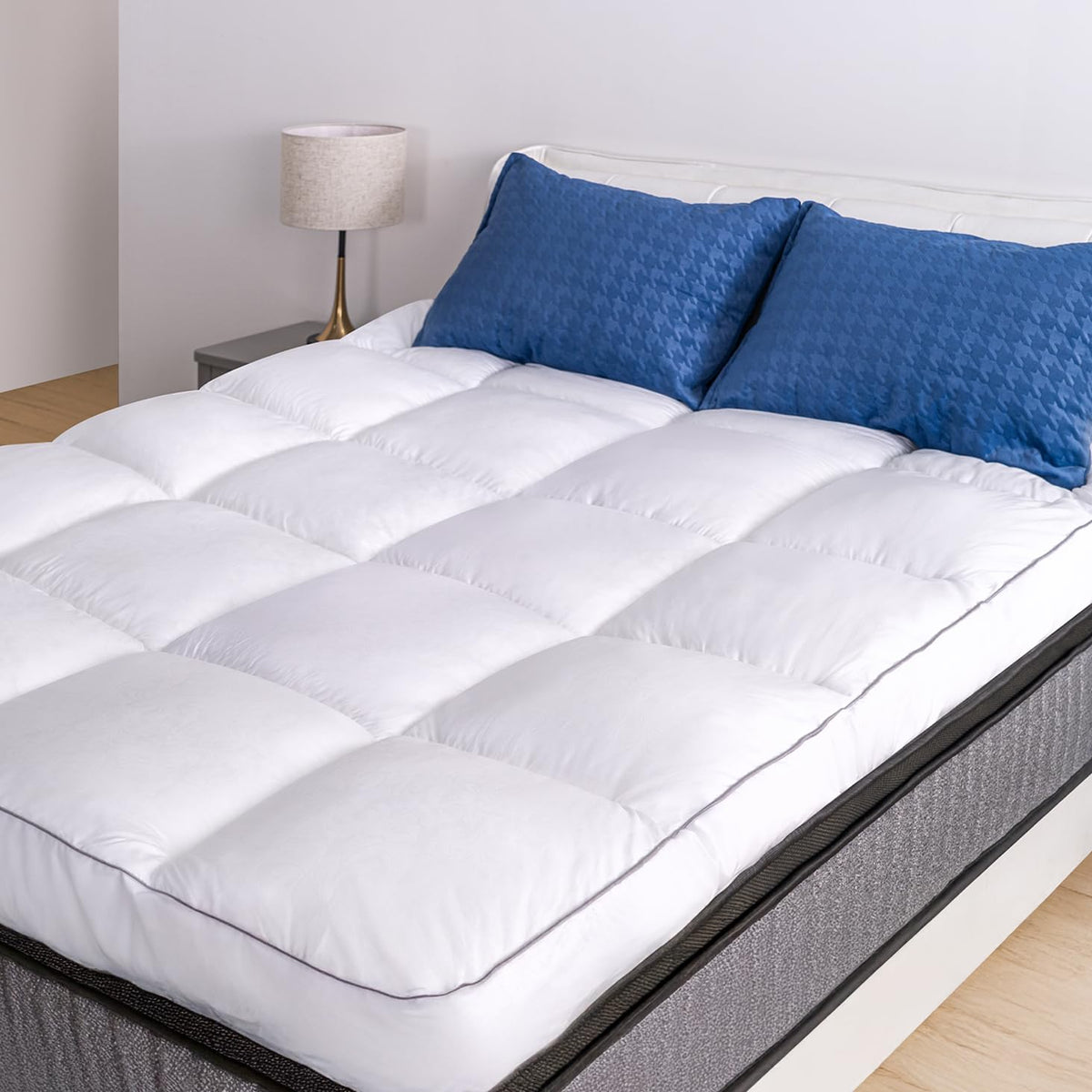 Marine Moon Mattress Topper King pillow-top closeup shows cloud-like softness and support.